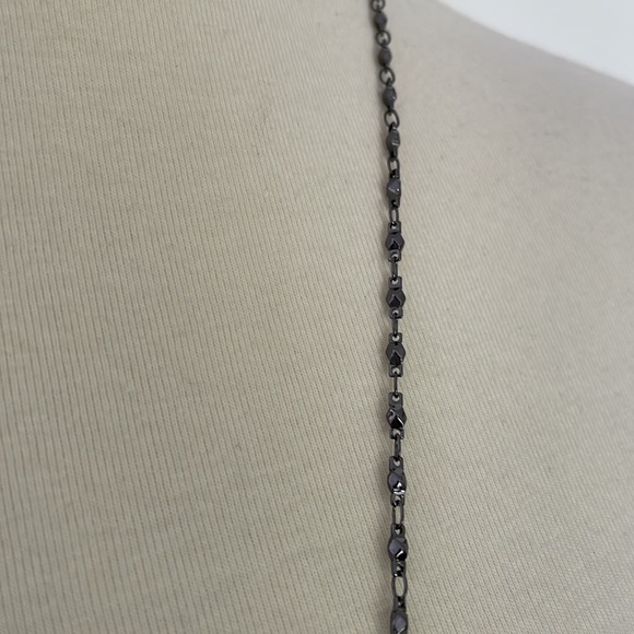 Dark Grey Key Pendant With Cut Beads Chain Necklace from South Hill Designs - Picture 4 of 6